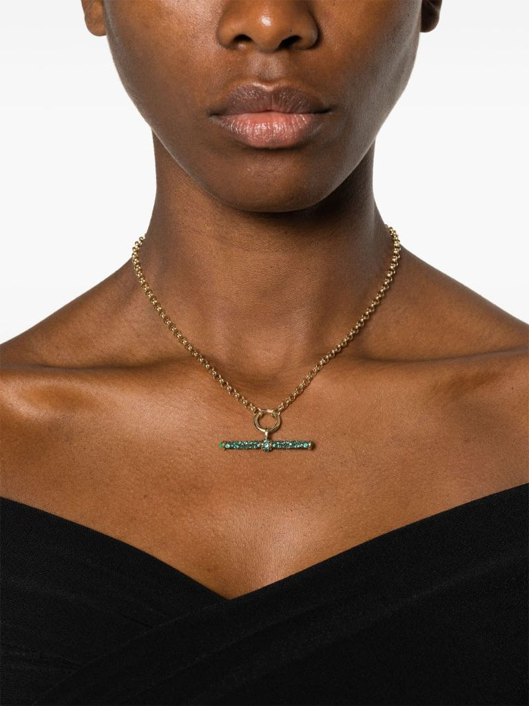 14k Yellow Gold Emerald Pendant Necklace