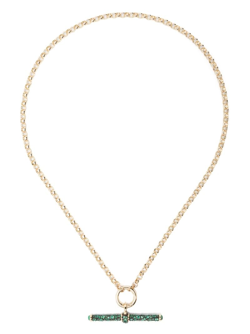 14k Yellow Gold Emerald Pendant Necklace