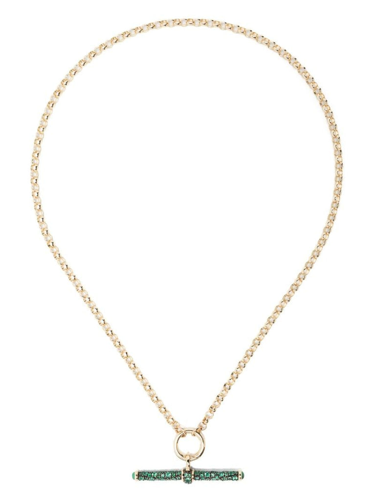 14k Yellow Gold Emerald Pendant Necklace