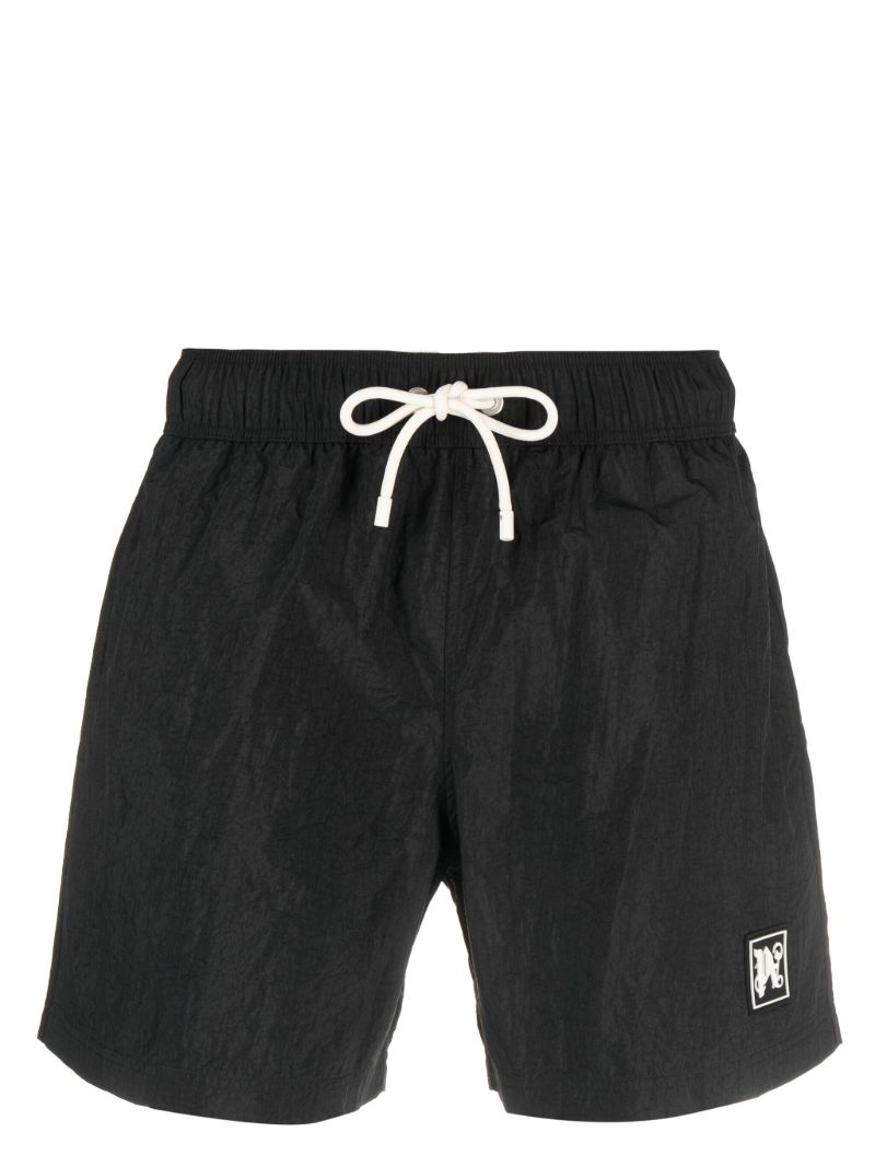 Black Monogram Patch Swim Shorts