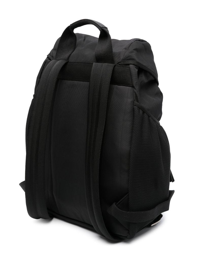 Black Monogram-debossed Backpack