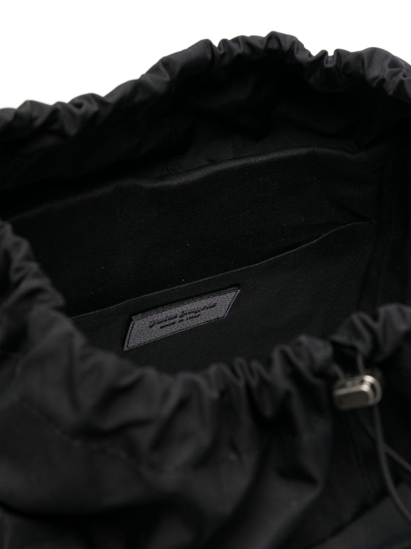 Black Monogram-debossed Backpack