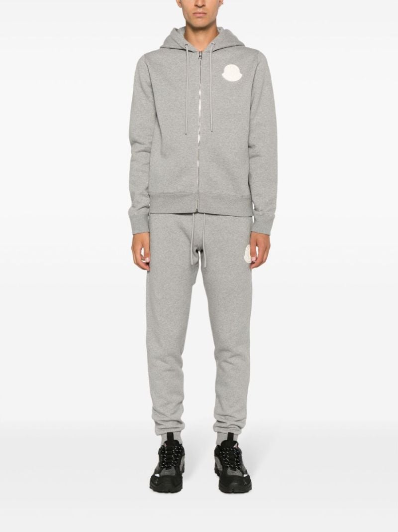 Grey Logo-appliquÃ_x0083_Â© Cotton Hoodie
