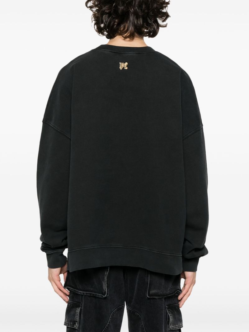 Black Burning-print Cotton Sweatshirt