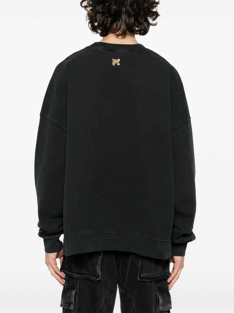 Black Burning-print Cotton Sweatshirt