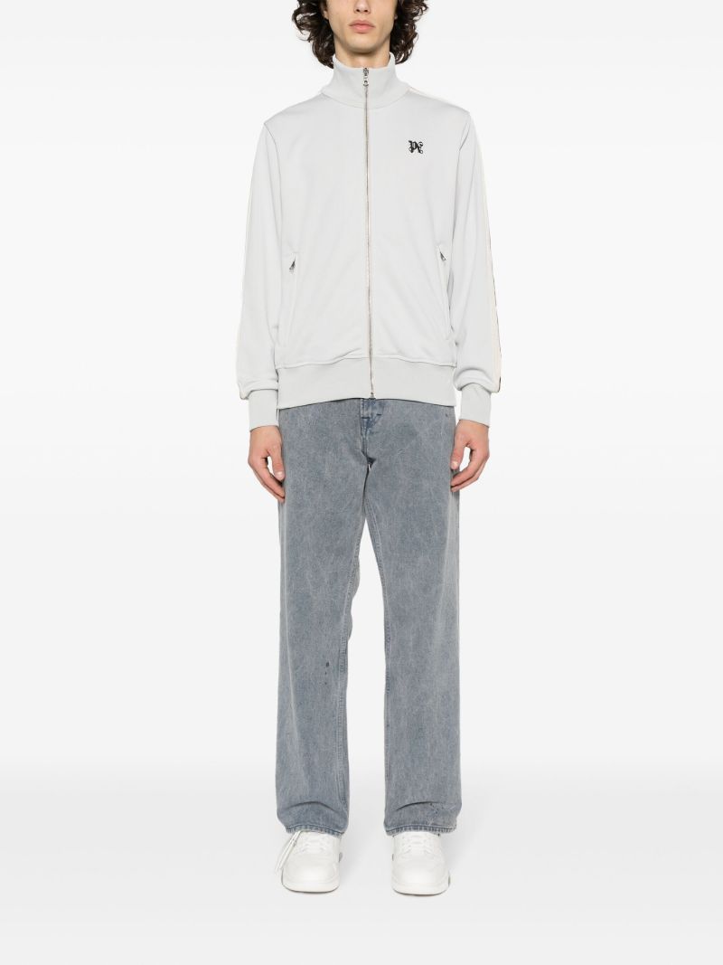 Grey Monogram-embroidered Track Jacket