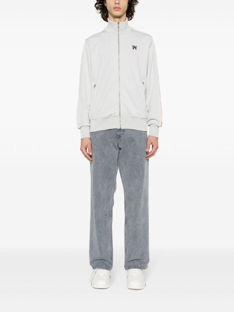 Grey Monogram-embroidered Track Jacket