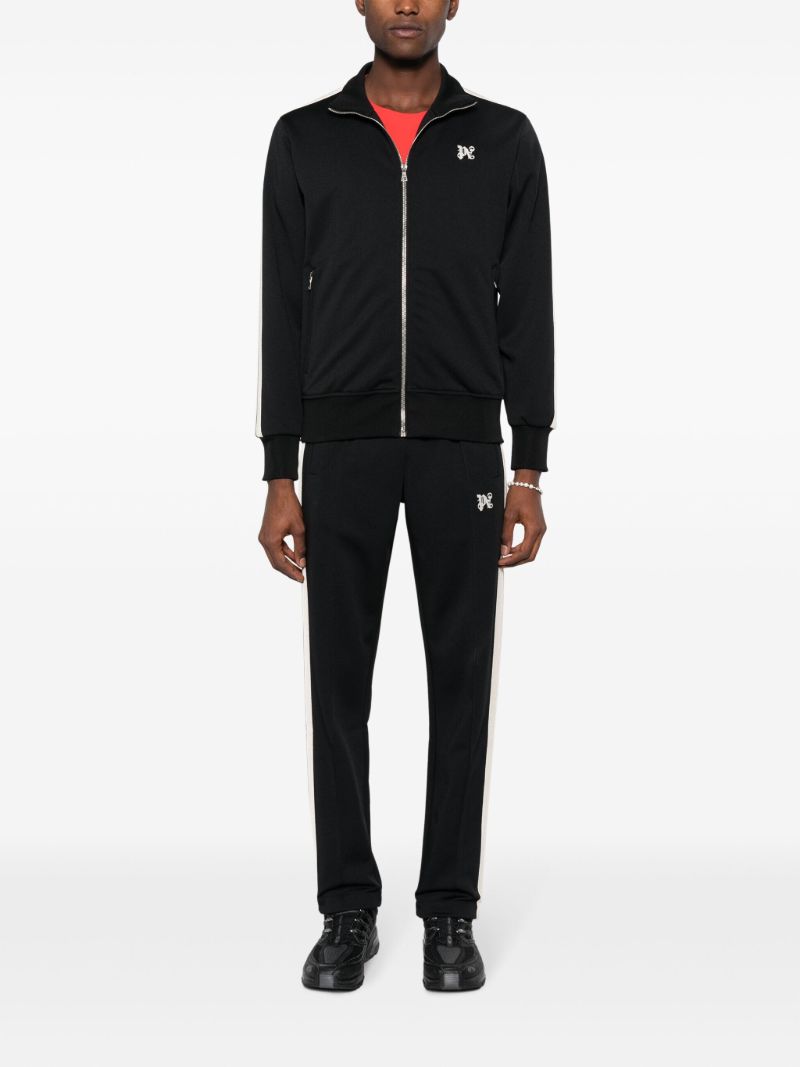 Black Monogram-embroidery Jacket