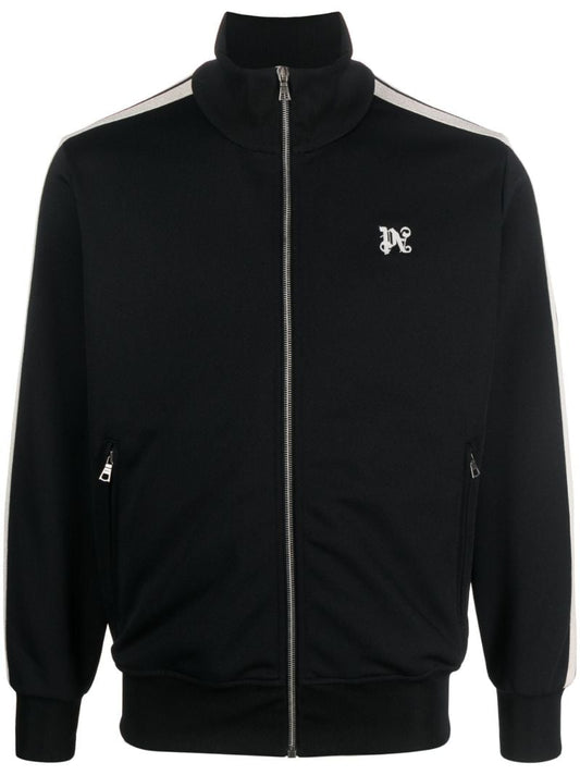 Black Monogram-embroidery Jacket