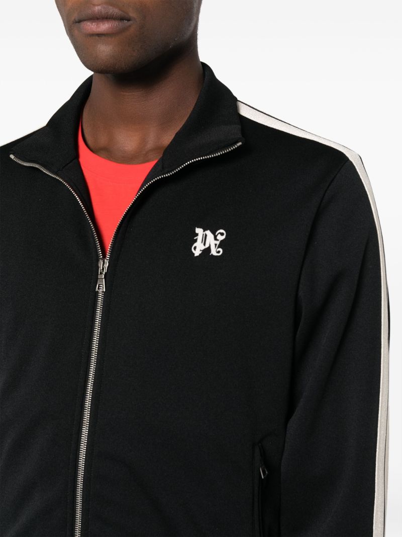 Black Monogram-embroidery Jacket