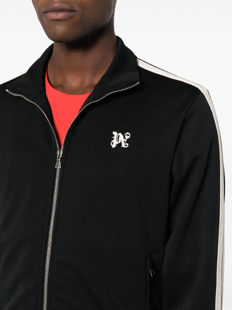 Black Monogram-embroidery Jacket