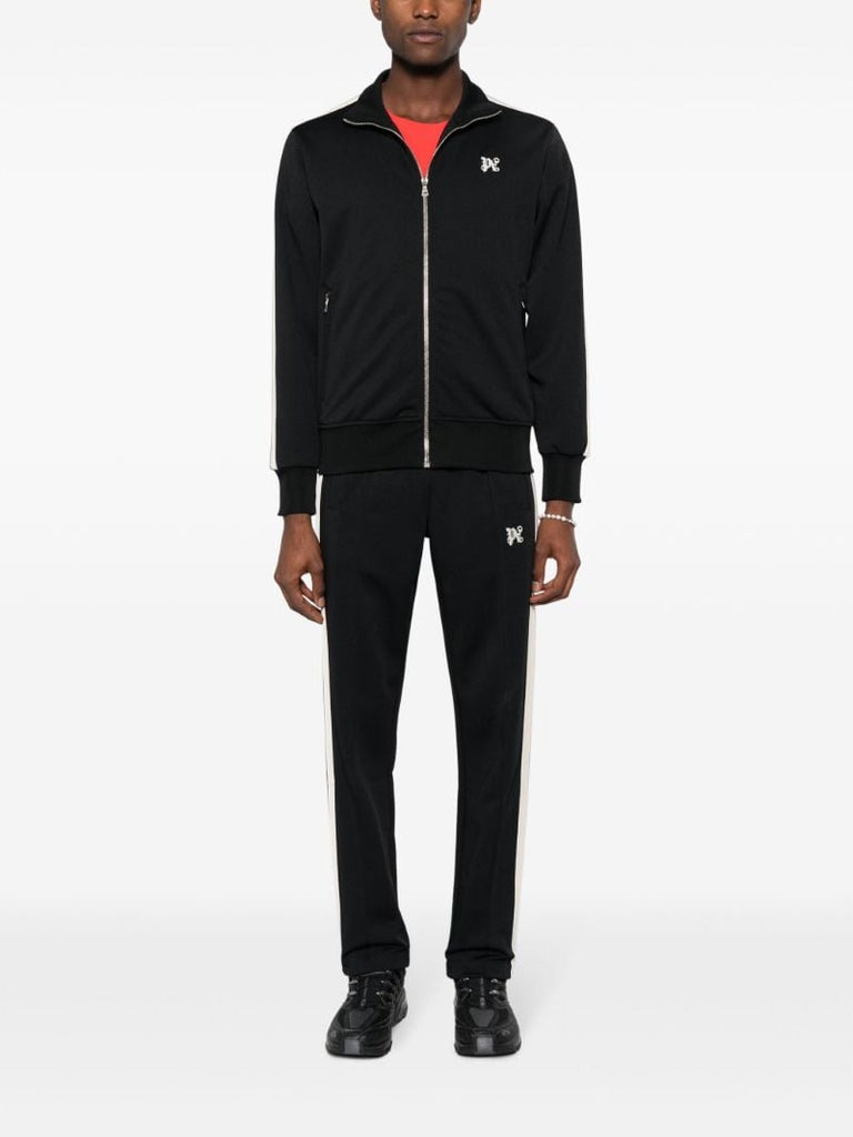 Black Monogram-embroidered Track Pants