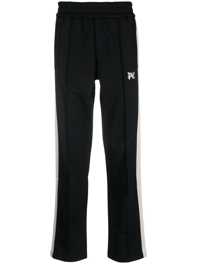 Black Monogram-embroidered Track Pants