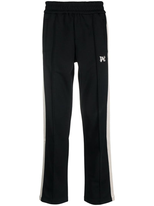 Black Monogram-embroidered Track Pants