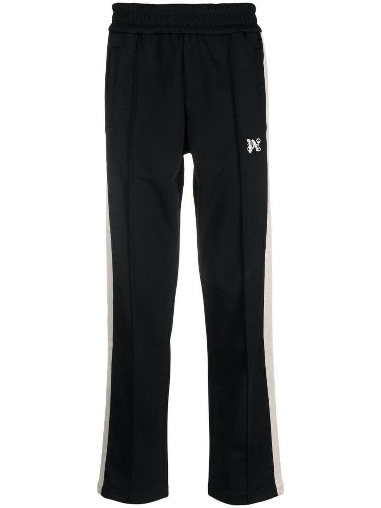Black Monogram-embroidered Track Pants