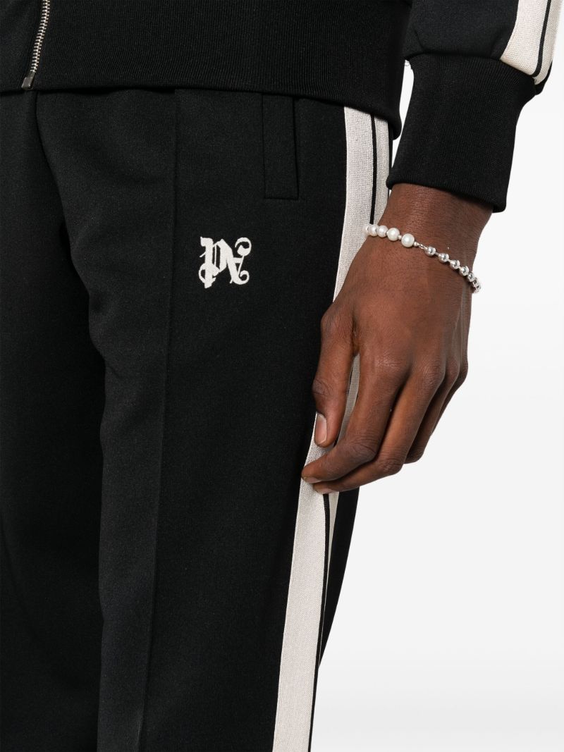Black Monogram-embroidered Track Pants