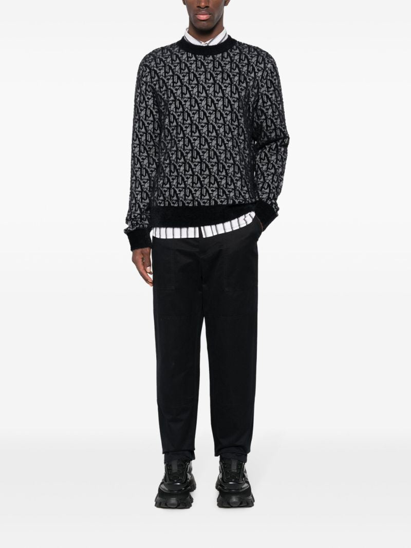 Black Monogram-jacquard Sweater