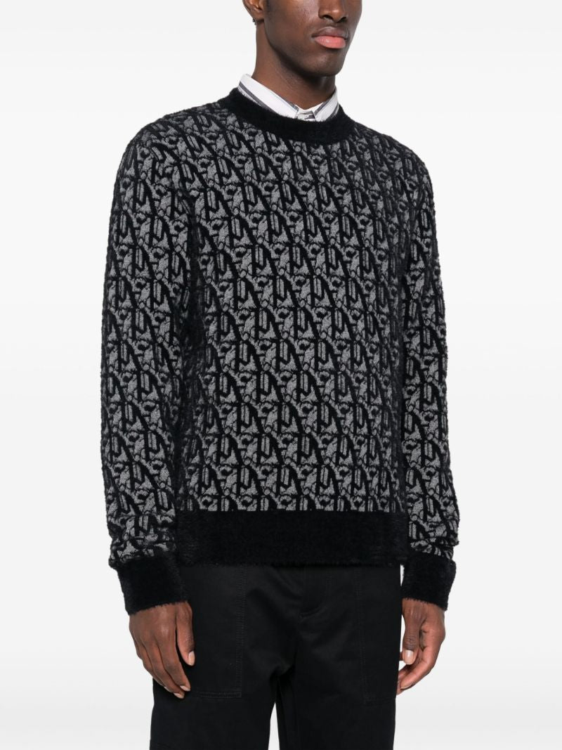Black Monogram-jacquard Sweater