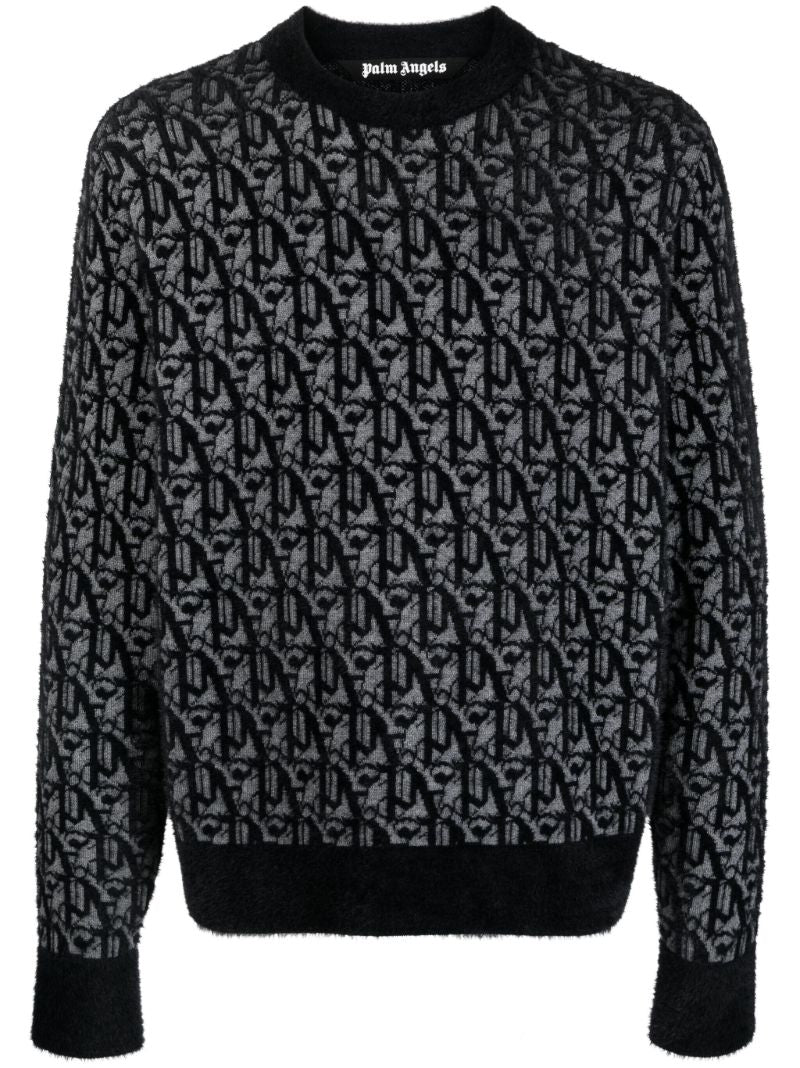 Black Monogram-jacquard Sweater