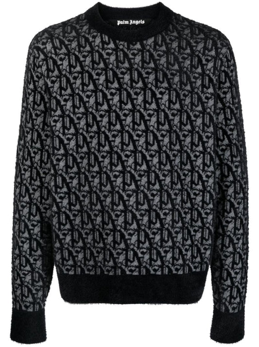 Black Monogram-jacquard Sweater