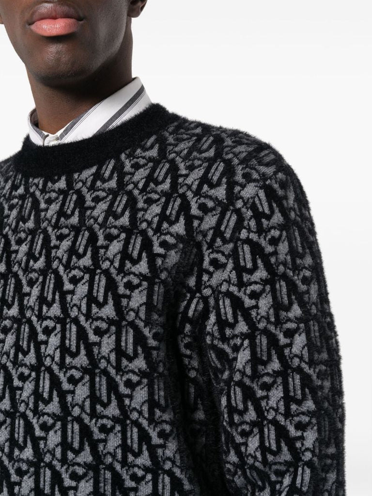 Black Monogram-jacquard Sweater