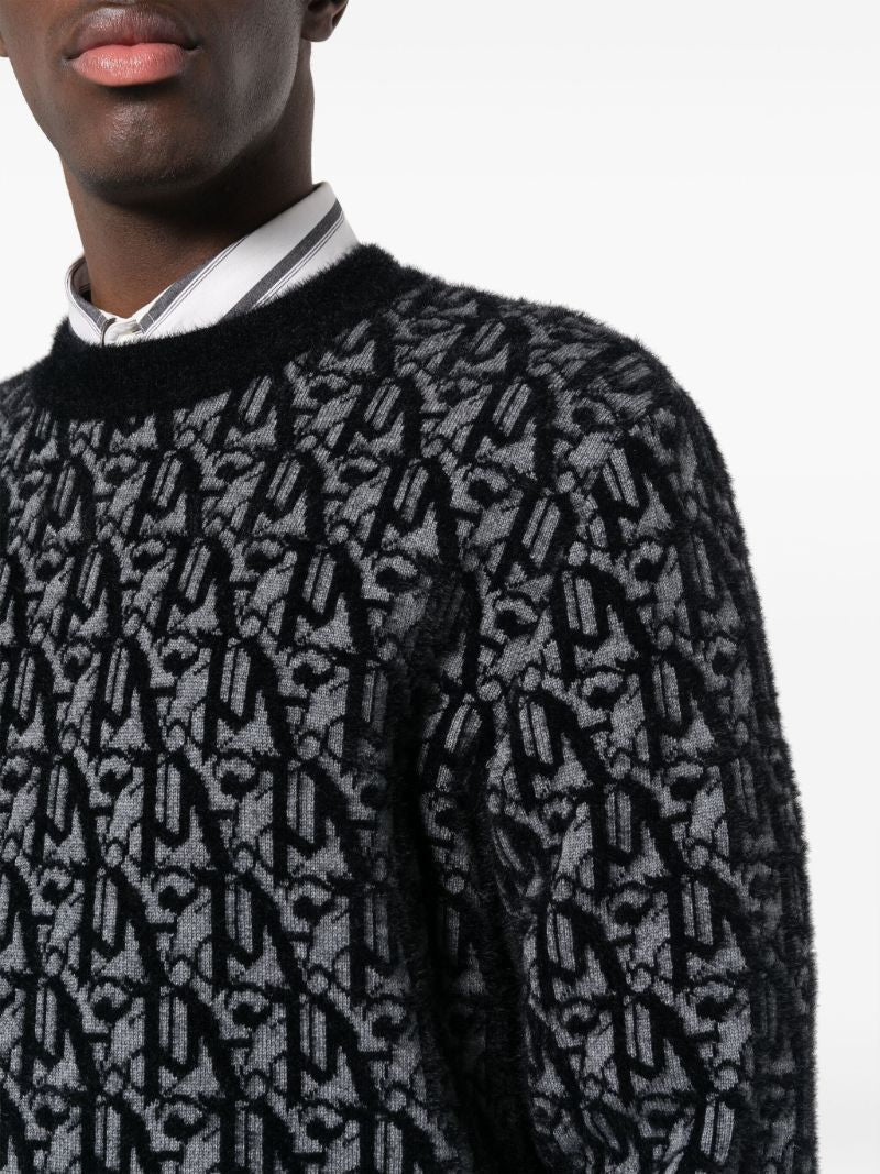 Black Monogram-jacquard Sweater