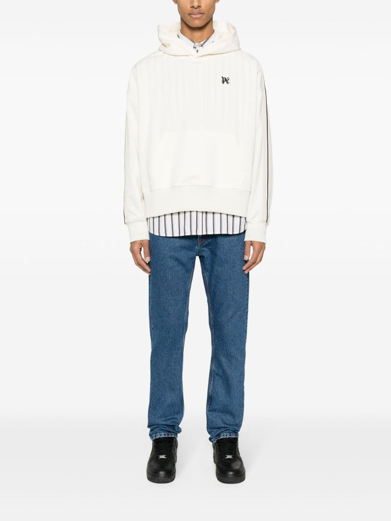 Blue Monogram-embroidered Straight Jeans