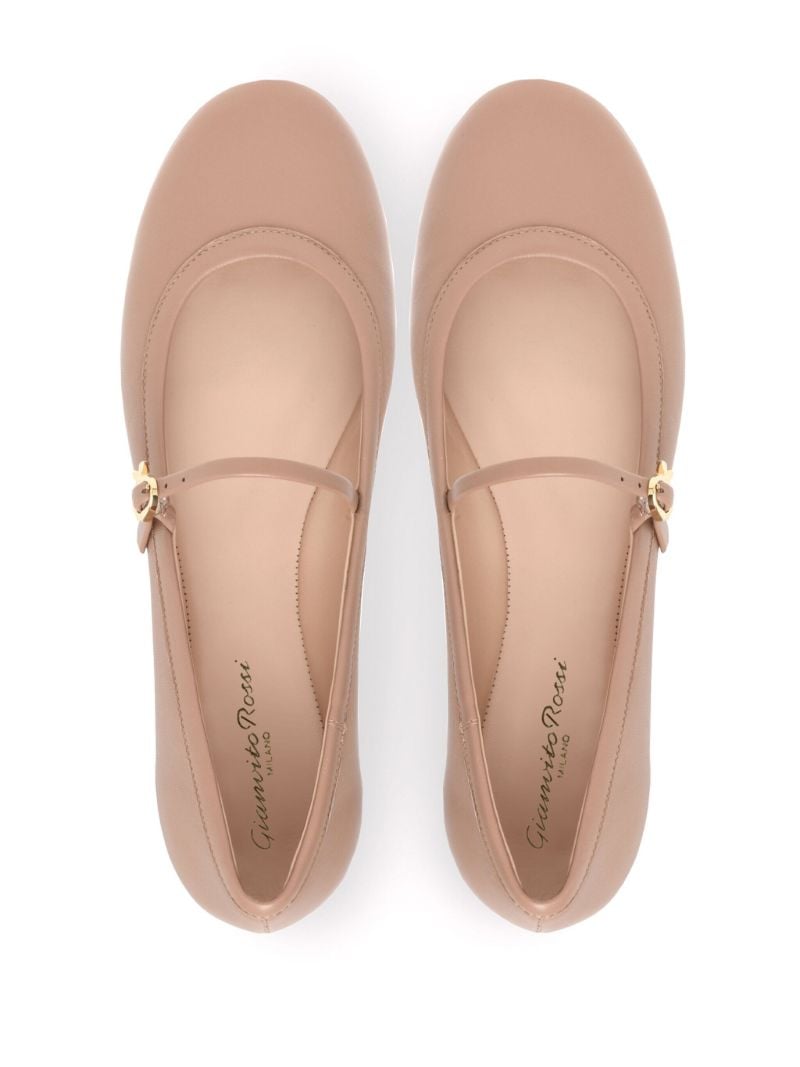 Pink Carla Leather Ballet Pumps