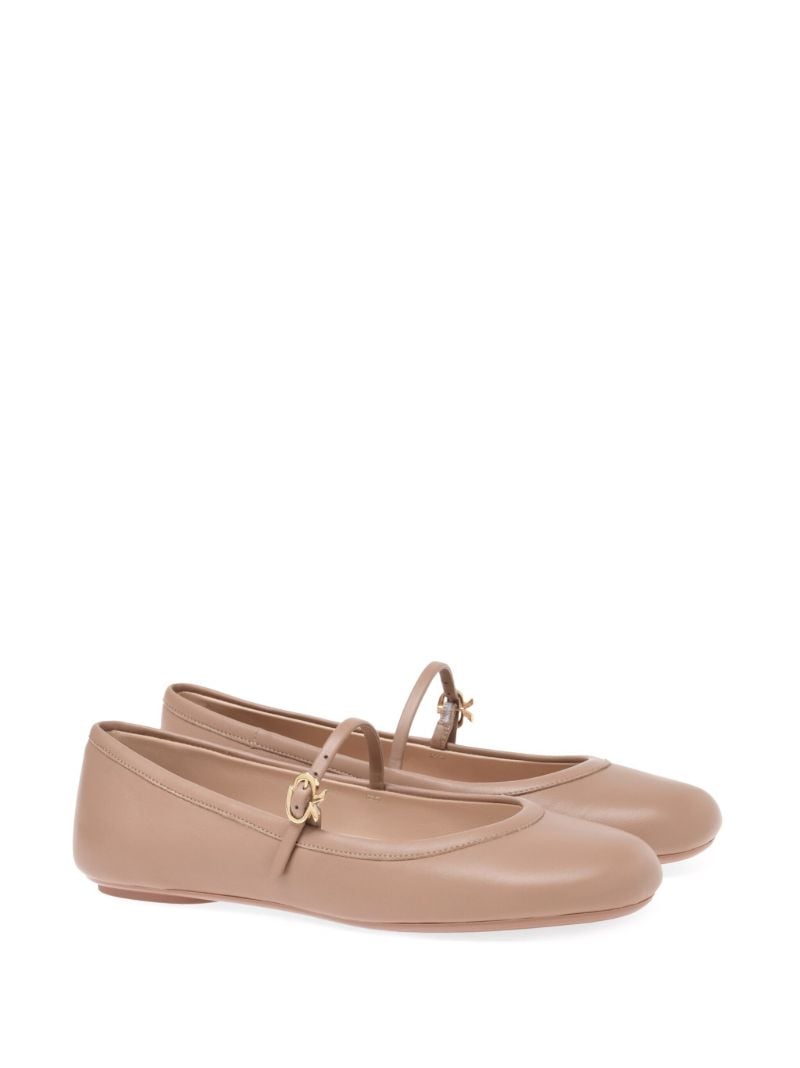 Pink Carla Leather Ballet Pumps