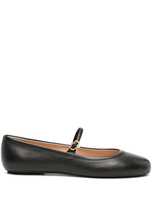 Black Carla Leather Ballet Pumps