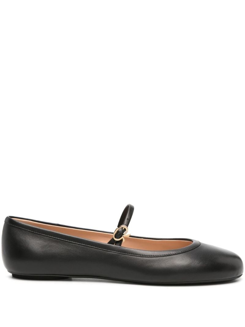 Black Carla Leather Ballet Pumps