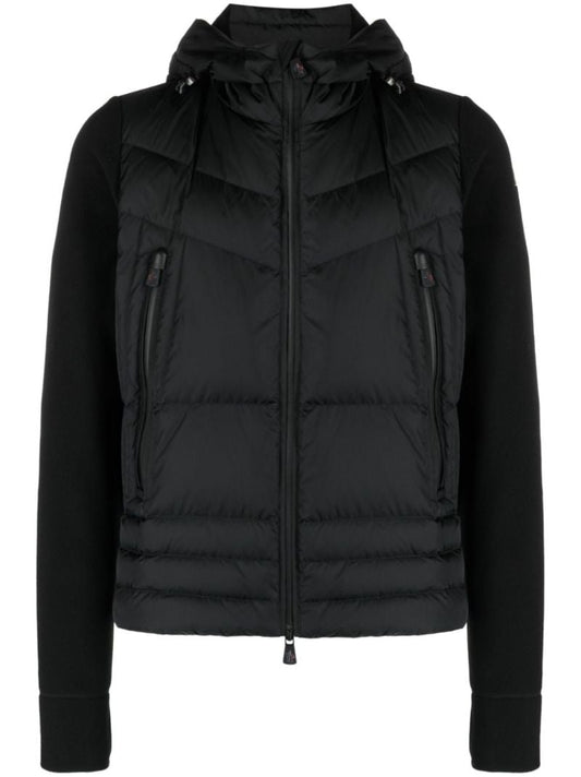 Black Quilted Hooded Jacket