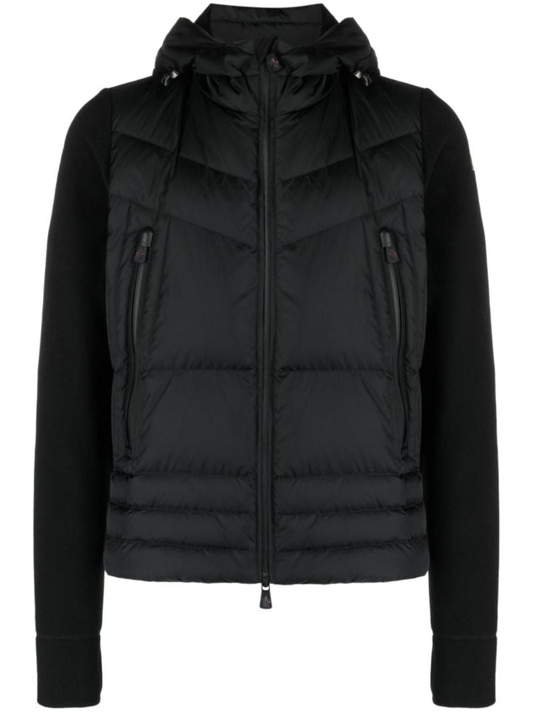 Black Quilted Hooded Jacket