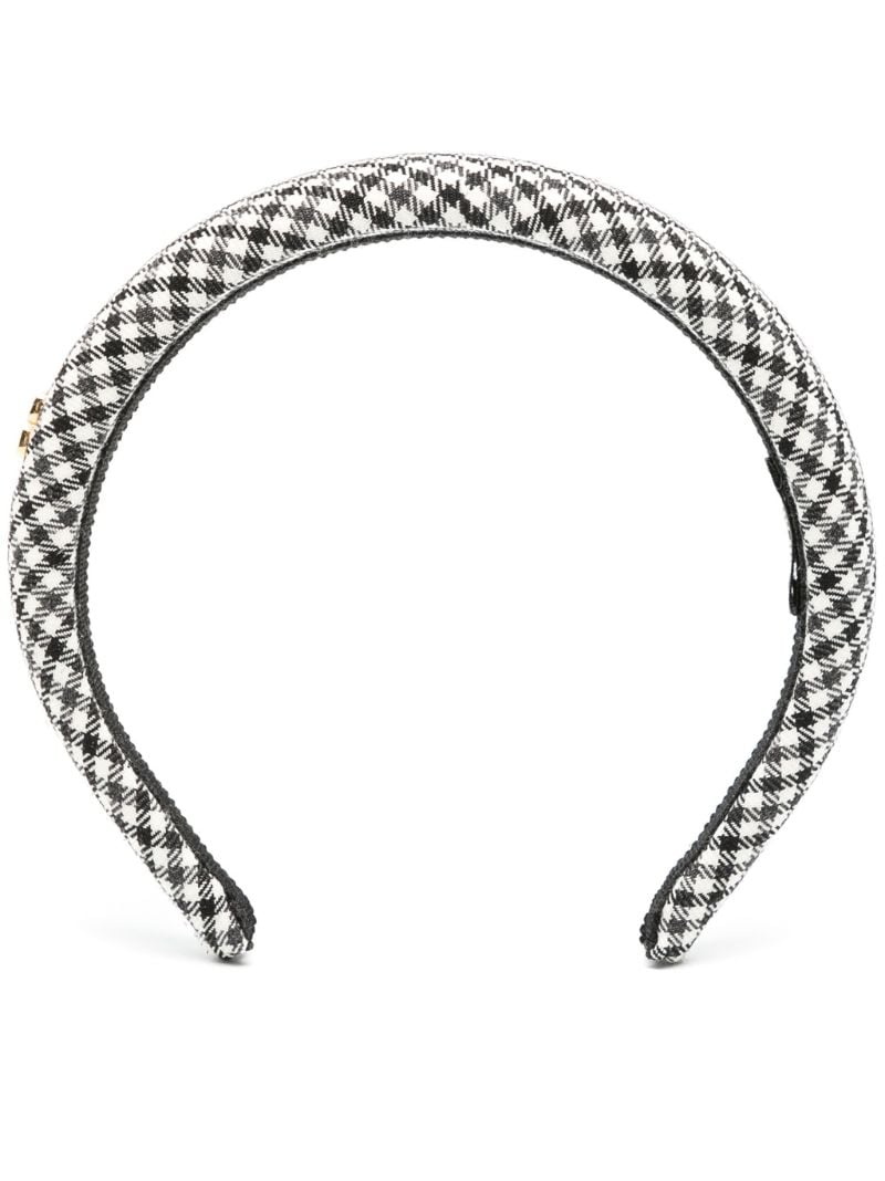 Black Logo-plaque Gingham Headband