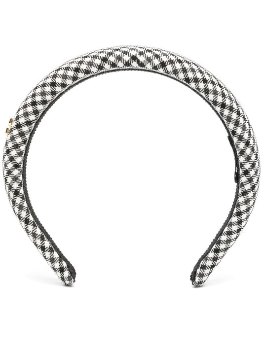 Black Logo-plaque Gingham Headband