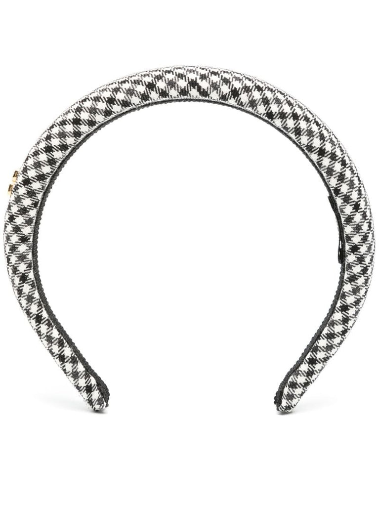 Black Logo-plaque Gingham Headband