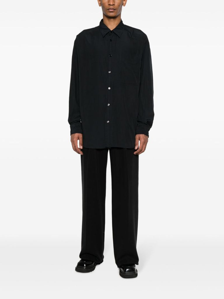 Blue Satin-finish Shirt