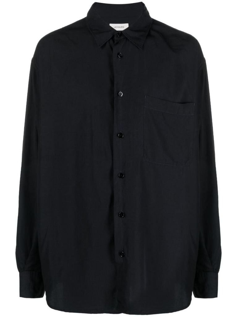 Blue Satin-finish Shirt