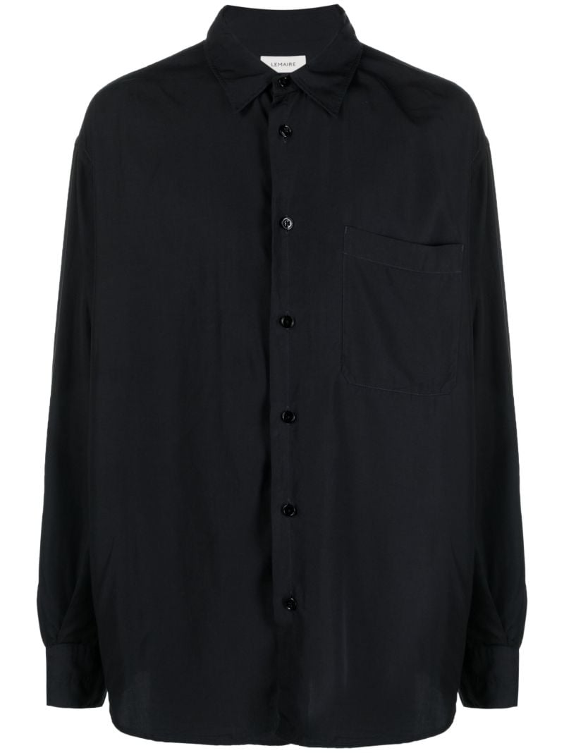 Blue Satin-finish Shirt