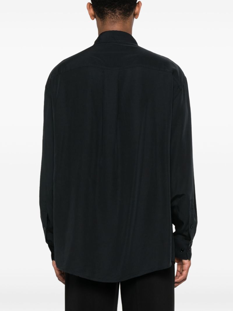 Blue Satin-finish Shirt