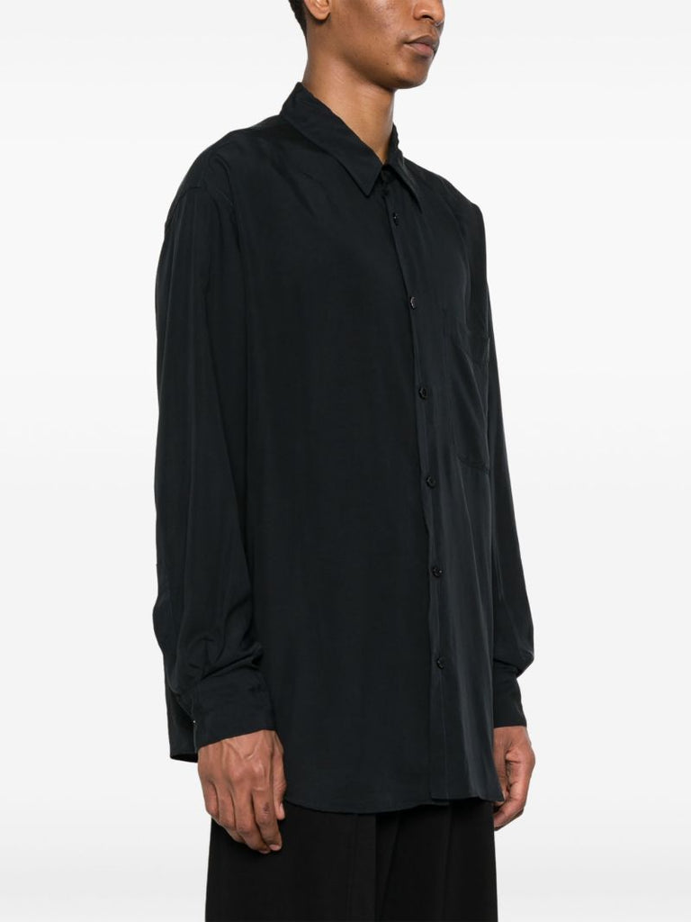 Blue Satin-finish Shirt