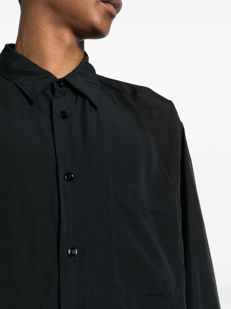 Blue Satin-finish Shirt