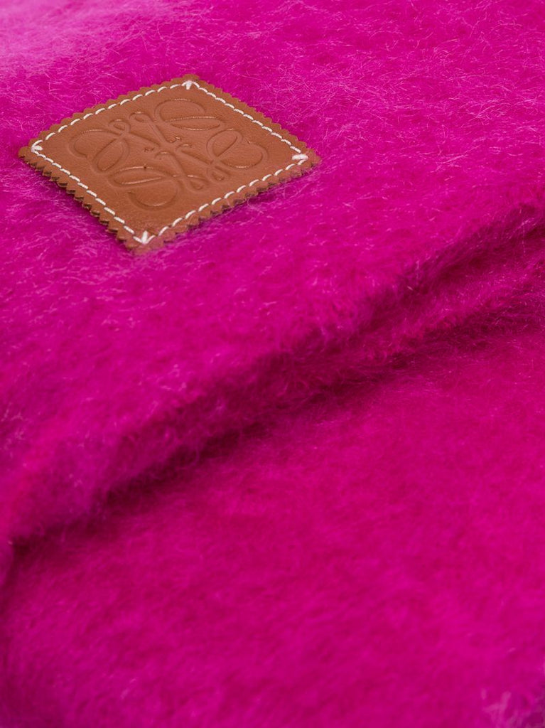 Pink Anagram-appliquÃ_x0083_Â© Fringed Scarf