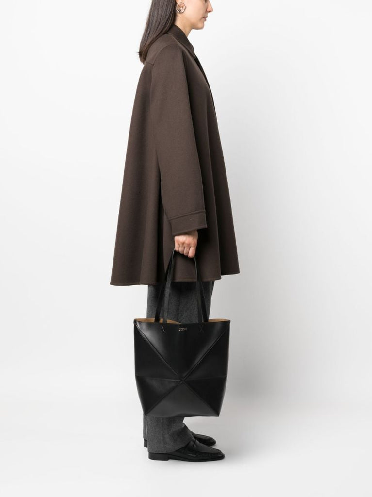 Black Puzzle Fold Medium Tote Bag