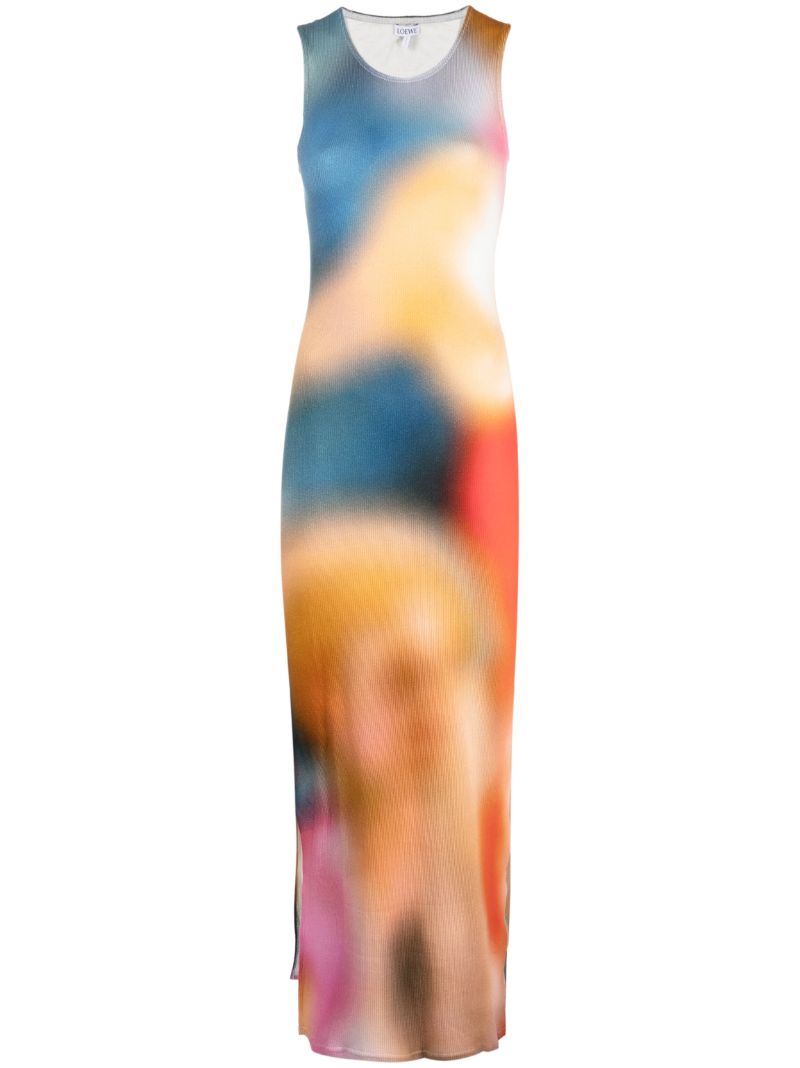 Multicolour Blur-print Tank Dress