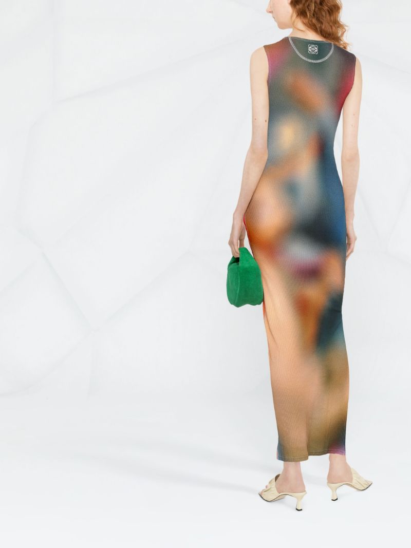 Multicolour Blur-print Tank Dress
