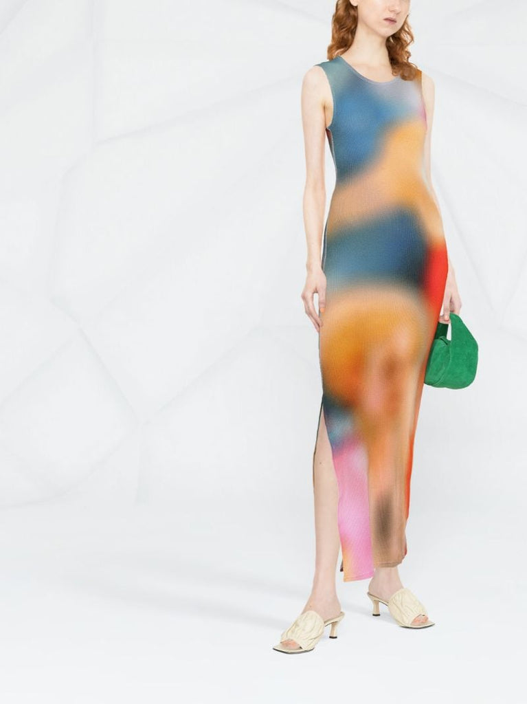 Multicolour Blur-print Tank Dress