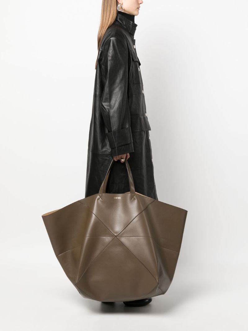 Brown Puzzle Fold Xxl Tote Bag