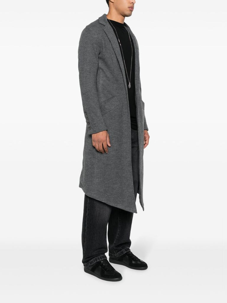 Grey Wool Long Cardi-coat