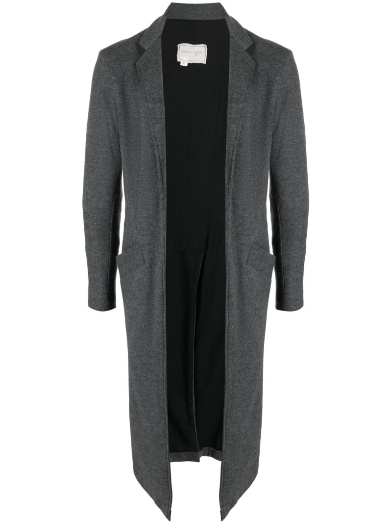 Grey Wool Long Cardi-coat